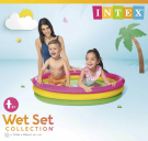 Бассейн надувной детский INTEX "Sunset Glow Pool" (Радужный), 114x25 см, от 2х лет, с надувным дном