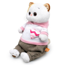 Мягкая игрушка BUDI BASA Кошка Ли-Ли в худи с сердечком и штанах 24 см