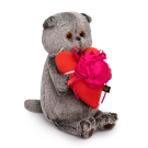 Мягкая игрушка BUDI BASA Кот Басик и сердце с цветком