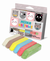 Набор цветных мелков ND Play Кошки с ушками для асфальта 6шт 12,3*8,4*2,2см