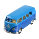 Машинка металлическая Uni-Fortune RMZ City серия 1:32 Автобус инерционный Volkswagen Samba bus Transporter, цвет матовый голубой с синим, двери открываются