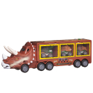 Машинка Junfa Автовоз-динозавр коричневый с 3 машинками-динозаврами со съездом