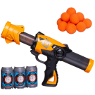 Бластер Junfa Пистолет c 12 мягкими шариками и 3 банками-мишенями, оранжевый №1