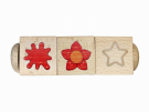 Кубики деревянные на оси Учим цвета и формы (3 кубика)