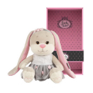 Мягкая игрушка Maxitoys Jack&Lin Зайка в Сером Платье с Розовыми Вставками 25 см