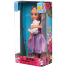 Кукла Defa Lucy Малышка в розово-сиреневом платье с белым медвежонком, 15 см