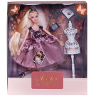 Кукла ABtoys "Королевский прием" с диадемой в платье с пайетками с двухслойной юбкой, светлые волосы 30см