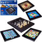 Игра настольная магнитная 6в1 (шахматы, шашки, нарды, лудо, змейка, китайские шашки)