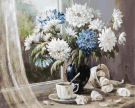 Набор для творчества Белоснежка картина по номерам на холсте Хризантемы-цветы запоздалые 40*50 см