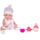 Пупс ABtoys Baby Ardana 30см, в розовом платье, шапочке и носочках, в наборе с аксессуарами, в коробке