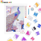 Набор для творчества Maxi Art Картина стразами на холсте Павлин с Розовым Хвостом 20х30см