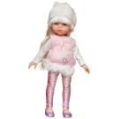 Кукла ABtoys Времена года 30 см в белой кофте нежно-розовом сарафане с меховой оборкой и белой шапке