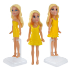 Кукла ABtoys Любимая кукла Модница желтое+желтое платье с котенком Китти