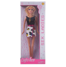 Кукла Defa Lucy Модная подружка в платье (черный верх, белая юбка с абстрактным принтом) 29 см