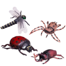 Игровой набор Junfa "Гигантские насекомые" (божья коровка, стрекоза, жук-усач, паук)