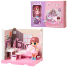 Игровой набор ABtoys Модульный домик (собери сам), 1 секция. Мини-кукла в спальне, в наборе с аксессуарами