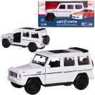Машинка металлическая Abtoys АвтоСити 1:36 Внедорожник классический инерционный с открывающими передними дверцами белый свет звук