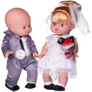 Пупс-кукла Junfa Baby Ardana 2шт Жених в сером костюме и невеста в белом платье 32см