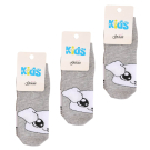 Набор детских носков 3 пары с компьютерным рисунком размер 14-16 светло серый меланж