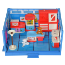 Игровой набор Abtoys Счастливые друзья Модульная комната Кухня с мебелью и фигурками животных, 12 предметов, в коробке