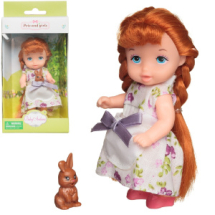 Кукла-мини Baby Ardana серия Питомец шатенка с косами с коричневым кроликом 11 см