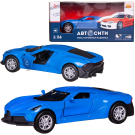 Машинка металлическая Abtoys АвтоСити 1:36 Спортивная инерционная с открывающими передними дверцами синяя свет звук
