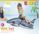 Надувная игрушка для плавания INTEX Акула с ручками, 173x107 см