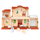 Кукольный дом Junfa "Мой новый дом" с мебелью, средний, сборный, бежевый
