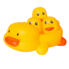 Набор резиновых игрушек для ванной Abtoys Веселое купание 4 предмета (мама-утка с 3 утятами на спине)