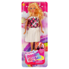 Кукла Defa Lucy Модница в платье с пайетками с разноцветным верхом и белой юбкой 29 см
