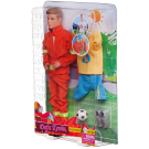 Игровой набор Кукла Defa Kevin Пожарный с комплектом сменной одеждой (форма футболиста №5) и игровыми предметами 30 см