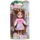 Кукла Junfa 13 см со стеклянными глазами в розово-белом платье