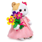 Мягкая игрушка BUDI BASA Кошка Ли-Ли в платье и с букетом 24 см