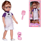 Кукла Junfa Ardana Baby блондинка с розовой кошкой 37,5 см