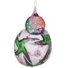 Футбольный мяч Junfa белый с зелено-черными звездами 22-23 см