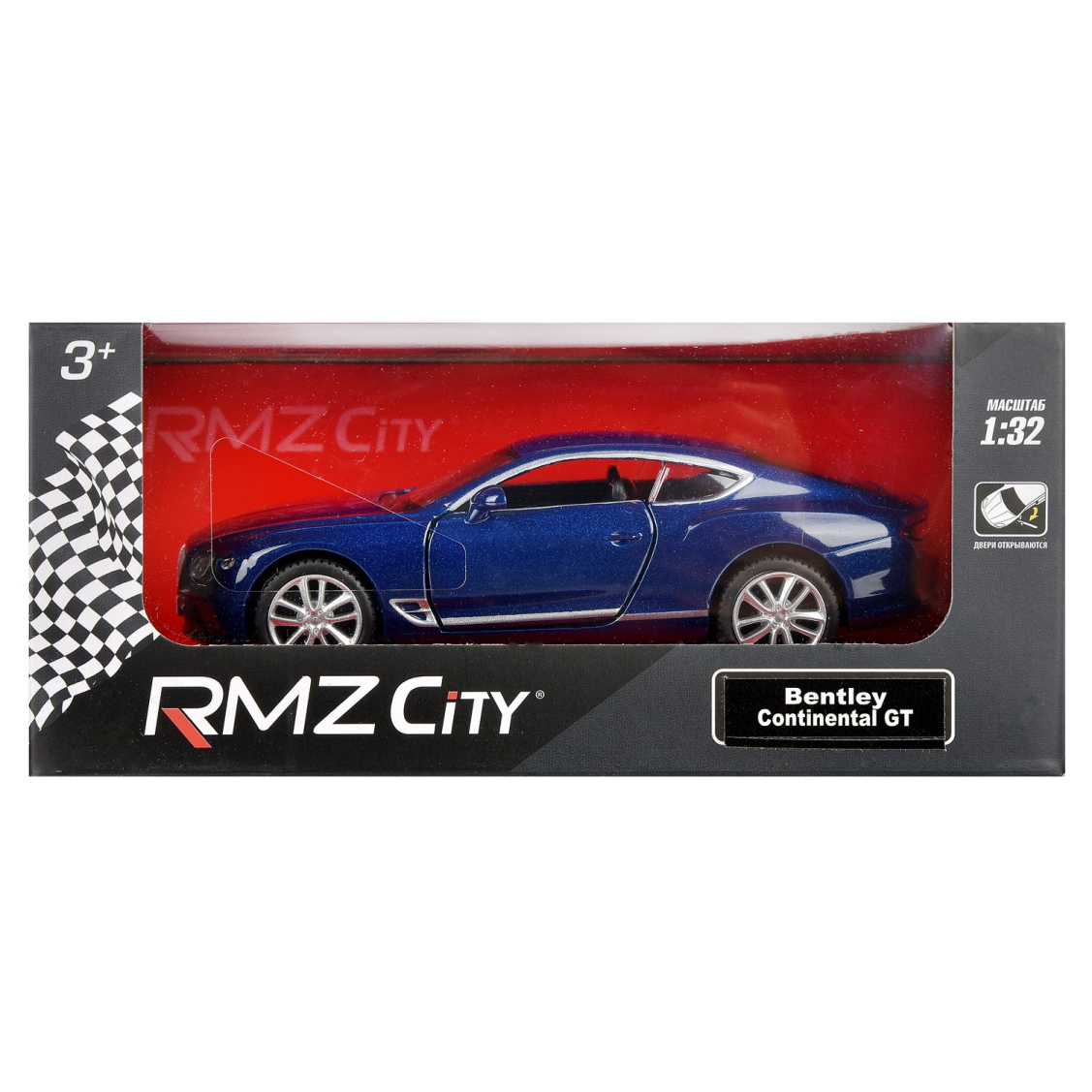 Машинка металлическая Uni-Fortune RMZ City 1:32 The Bentley Continental GT 2018 (цвет синий)