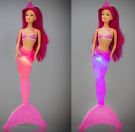 Кукла ABtoys Русалочка розовая с подсветкой 28см