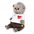Мягкая игрушка BUDI BASA Кот Басик BABY в рубашке с сердечком 20 см