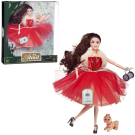 Кукла Junfa Atinil (Атинил) Яркое настроение (в платье с красной юбкой) в наборе с собачкой и клатчем 28см
