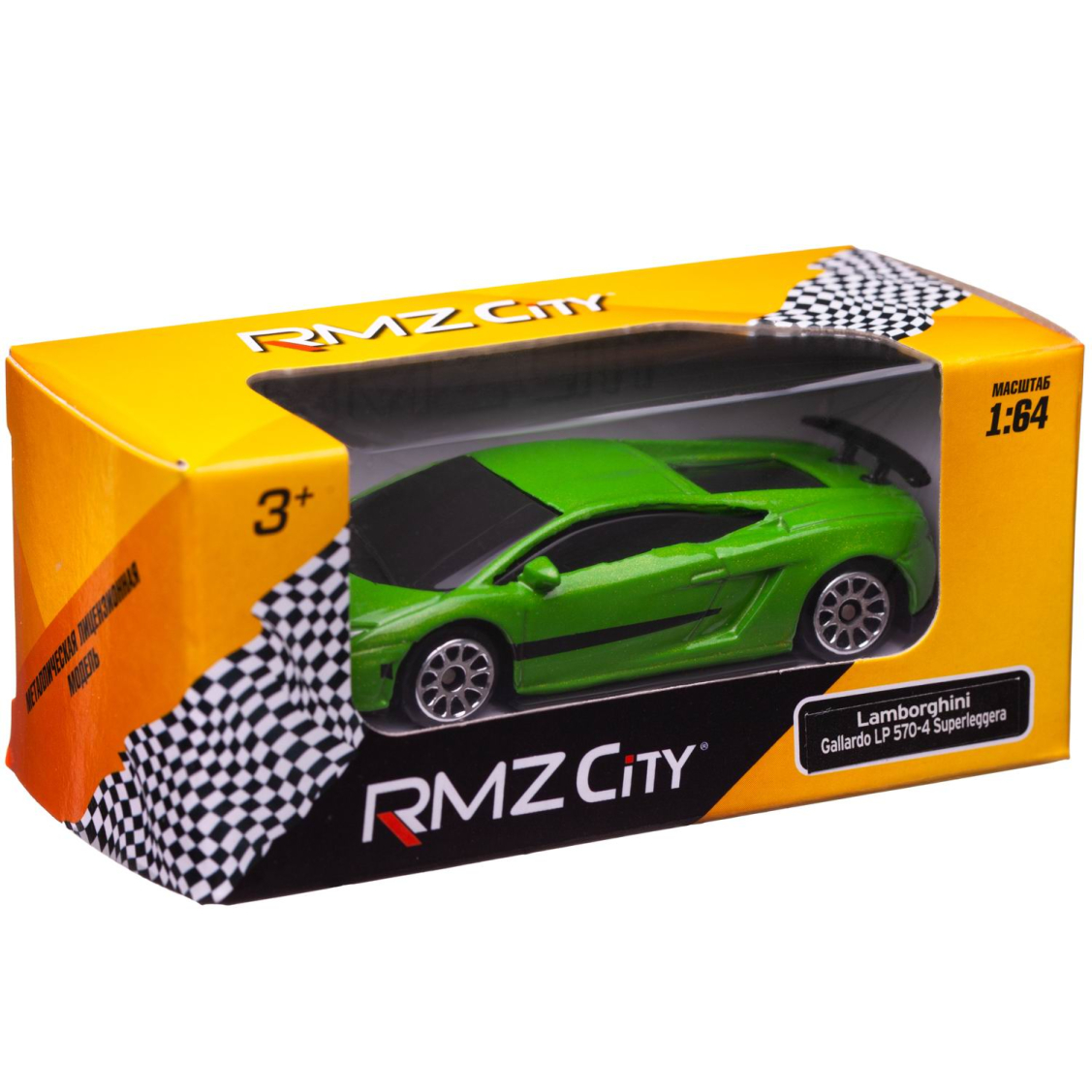 Машинка металлическая Uni-Fortune RMZ City 1:64 Lamborghini Gallardo LP570-4 без механизмов, (зеленый),