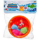 Набор резиновых игрушек для ванной Abtoys Веселое купание Морские обитатели 4 фигурки и ванночка