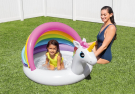 Бассейн INTEX надувной детский с навесом Unicorn Baby Pool (Единорог), 1-3 года, 127смx102смx69см