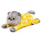 Кот Басик в комбинезоне с принтом "Гусик" (лежачий) 25 см