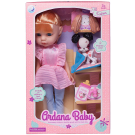 Кукла Junfa Ardana Baby в розовом платье и голубых лосинах с собачкой и аксессуарами 32,5см