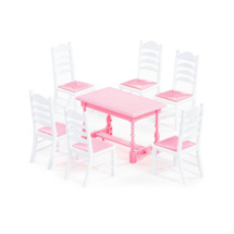 Набор мебели для кукол ПОЛЕСЬЕ №6, 7 элементов, розовый