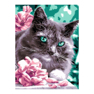 Набор для творчества LORI Картина по номерам на картоне Котик в цветах 40*50 см