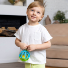 Музыкальная игрушка Азбукварик мячик хохотуша голубой-зеленый