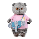 Мягкая игрушка BUDI BASA Кот Басик в футболке и с сумочкой - слоник 19 см