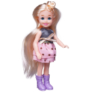 Кукла Junfa 14см в серебристо-розовом платье