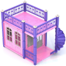 Домик для кукол "Замок Принцессы" (1 этаж) бежевый/розовый